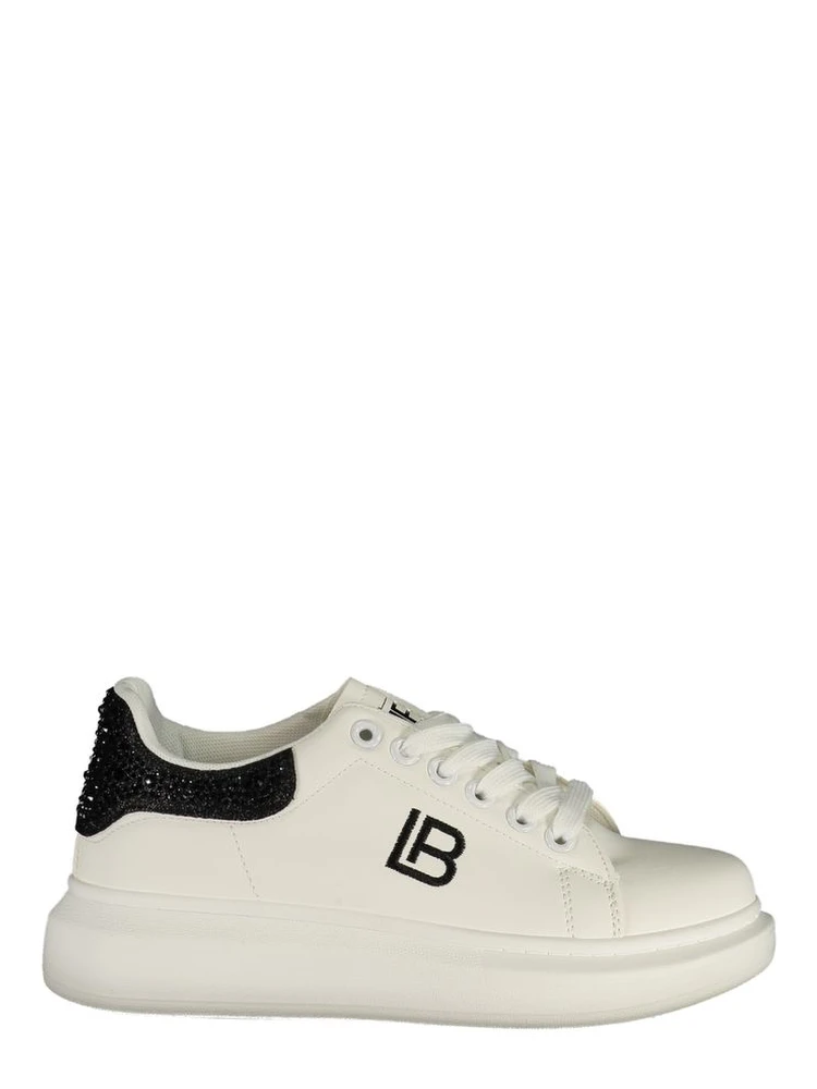 White Polyurethane Women Sneaker