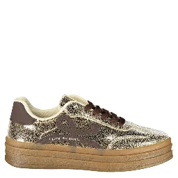 Gold Polyurethane Women's Sneaker