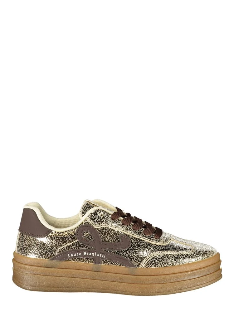 Gold Polyurethane Women's Sneaker
