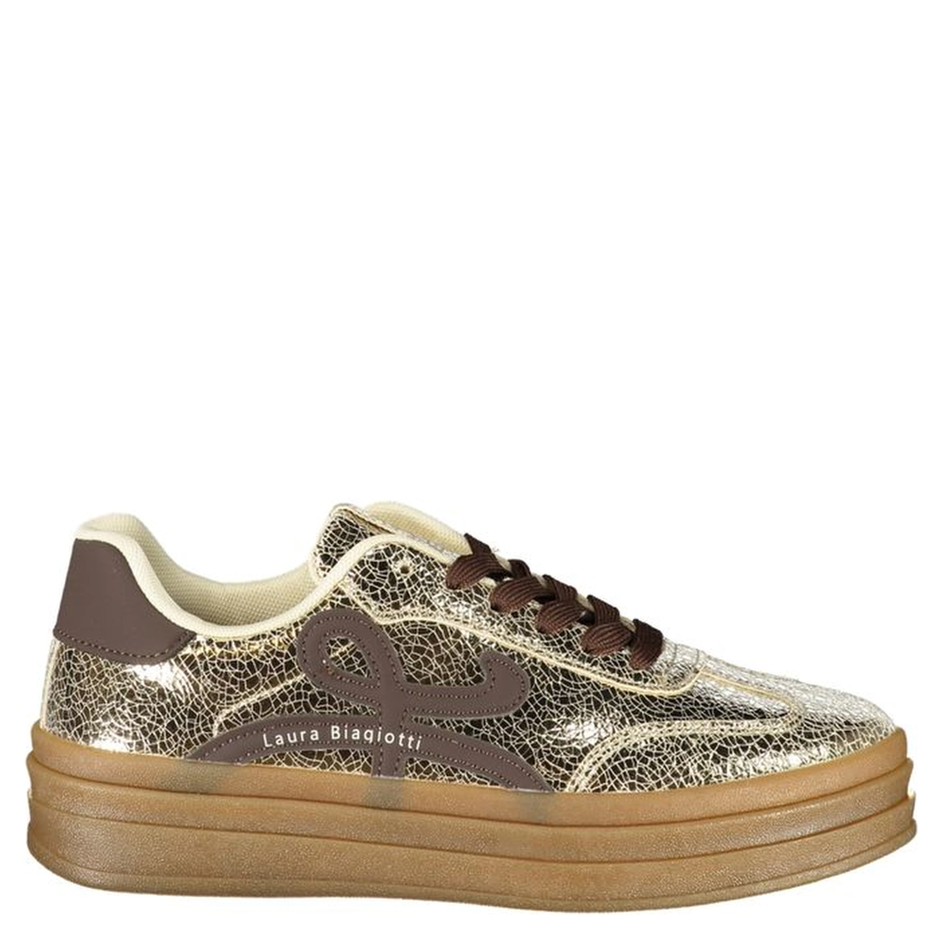 Gold Polyurethane Women's Sneaker