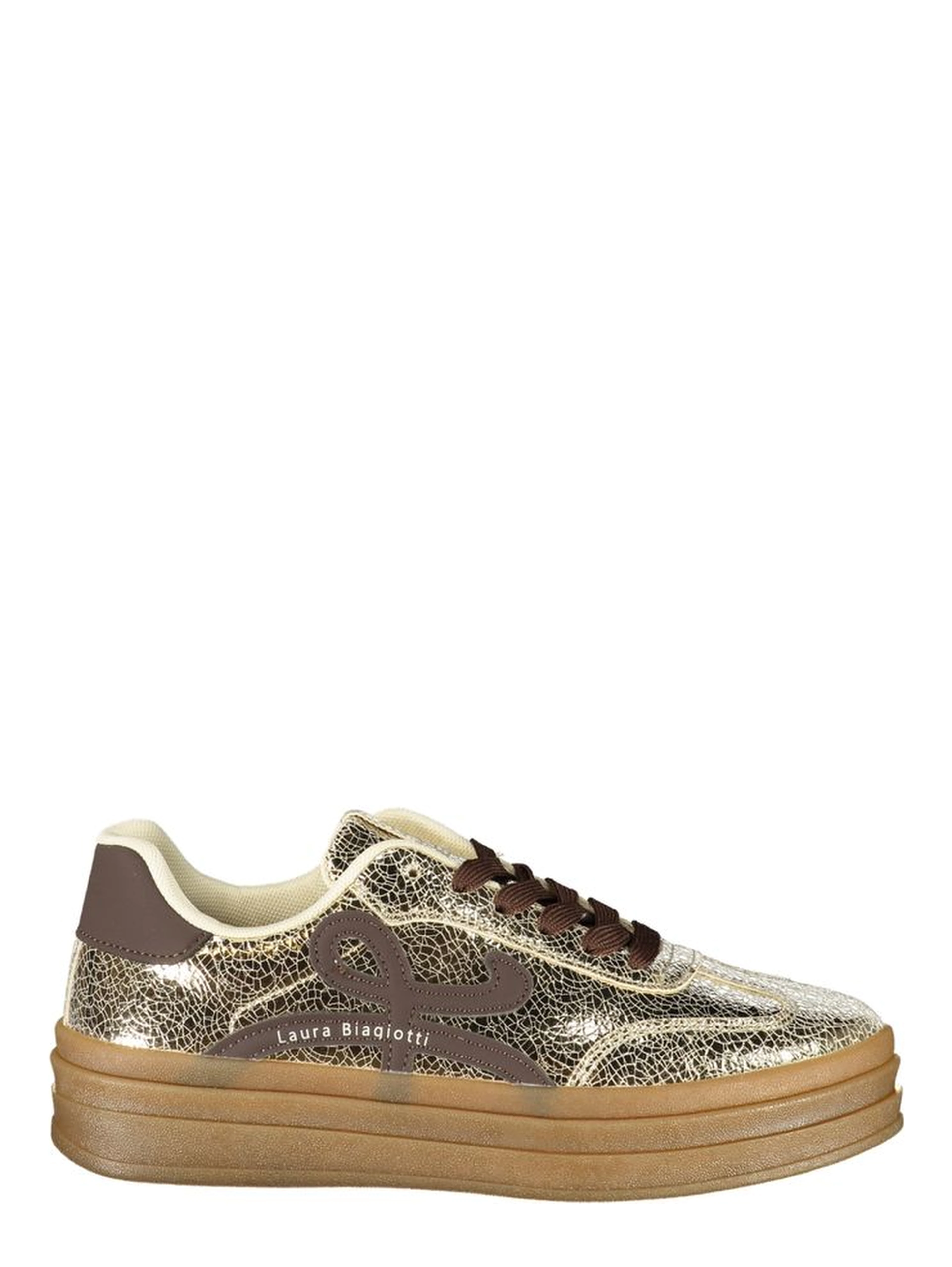 Gold Polyurethane Women's Sneaker