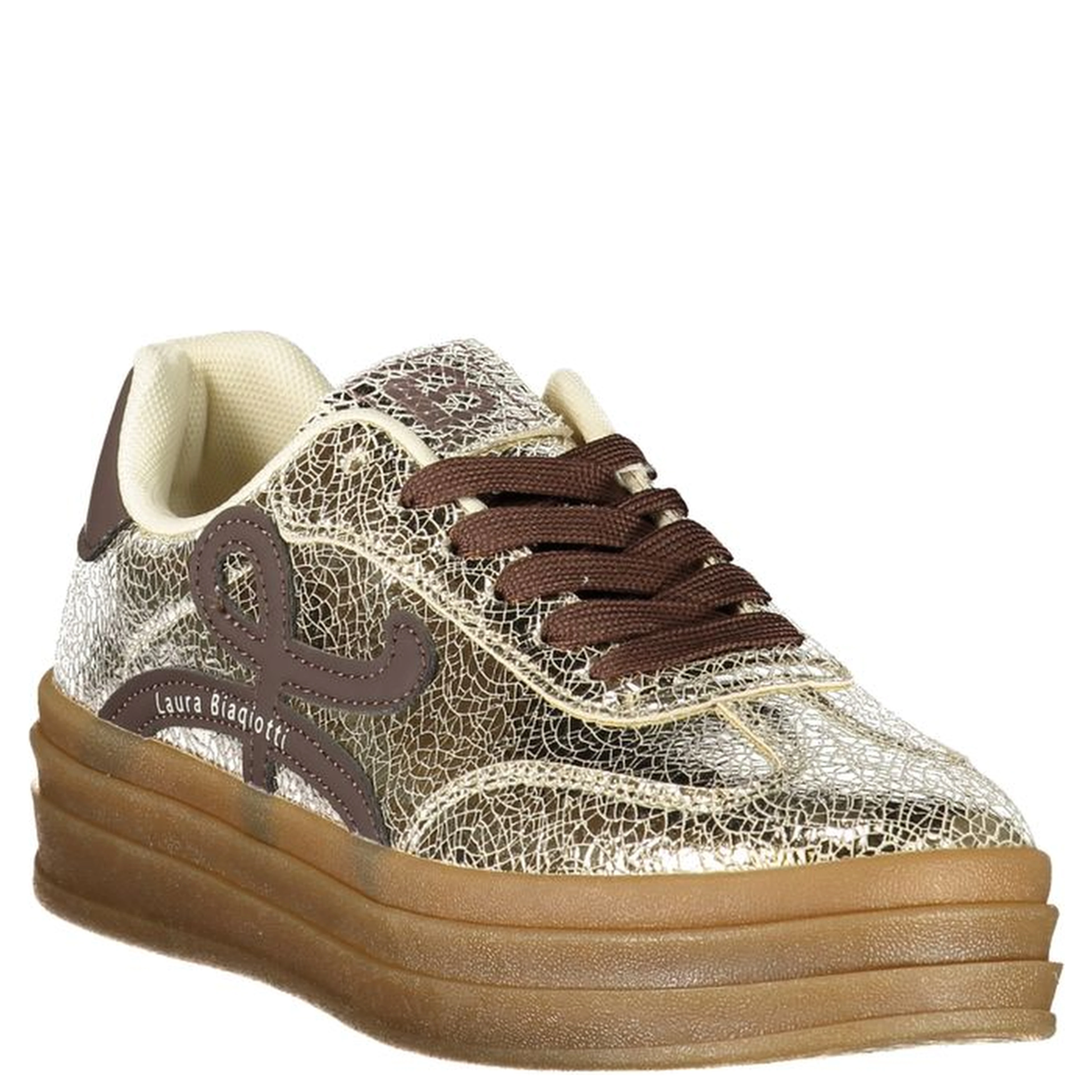 Gold Polyurethane Women's Sneaker