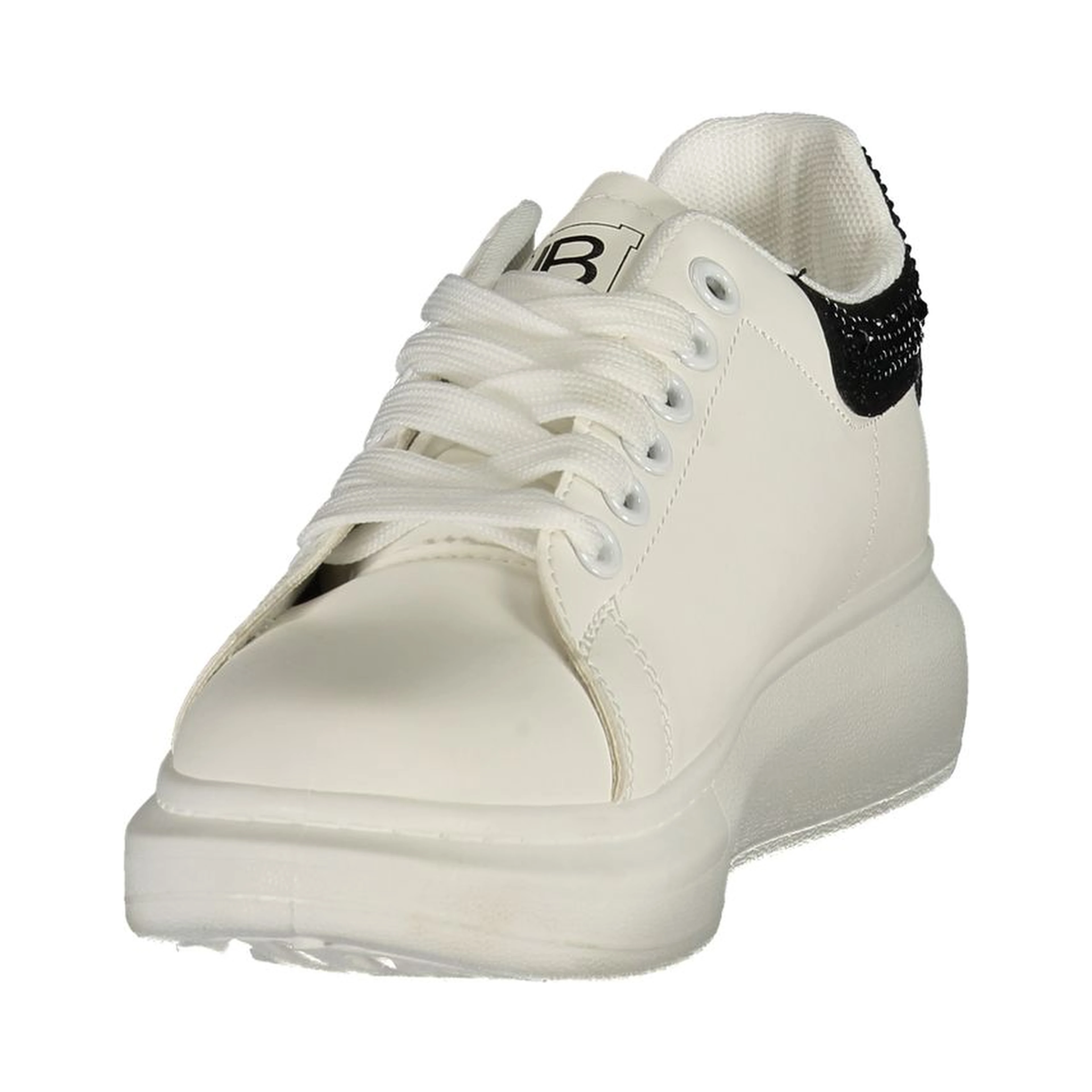 White Polyurethane Women Sneaker