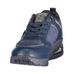 Blue Polyurethane Women's Sneaker