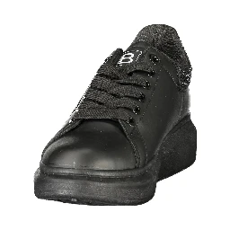 Black Polyurethane Women's Sneaker