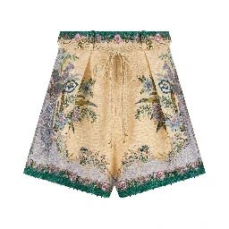 Multicolor Linen Bermuda Shorts