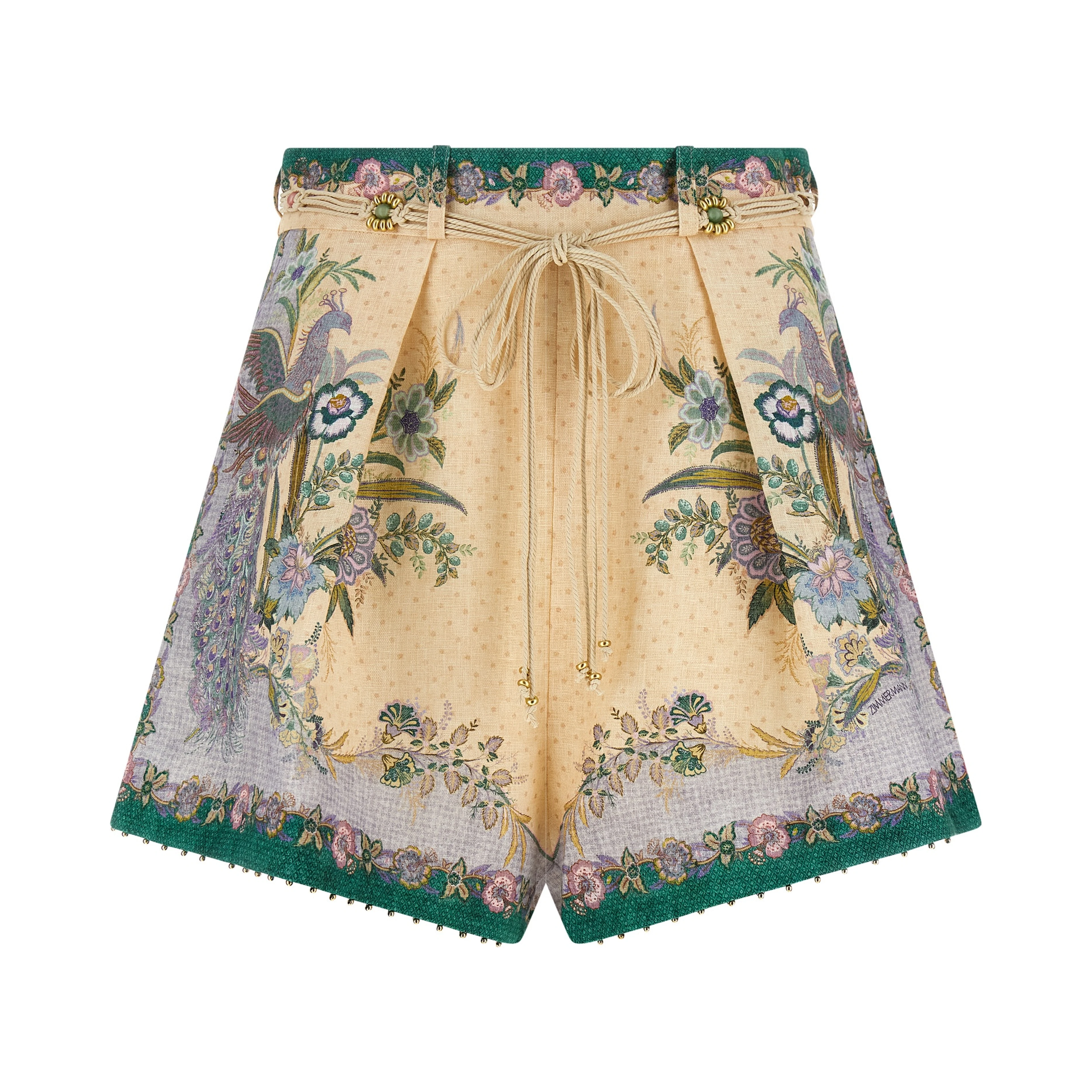 Multicolor Linen Bermuda Shorts