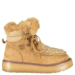 Brown Polyurethane Women Boot