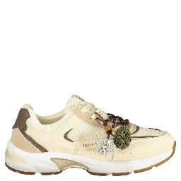 Beige Polyurethane Womens Sneaker