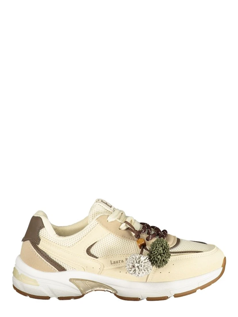 Beige Polyurethane Womens Sneaker