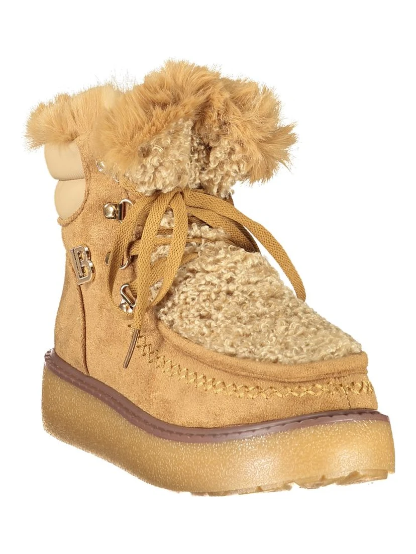 Brown Polyurethane Women Boot