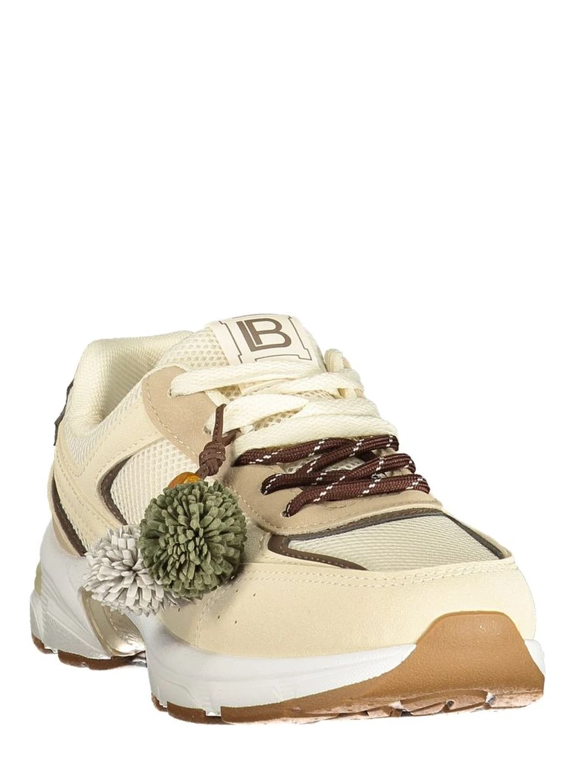 Beige Polyurethane Womens Sneaker