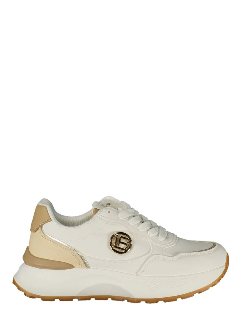 White Polyurethane Women Sneaker