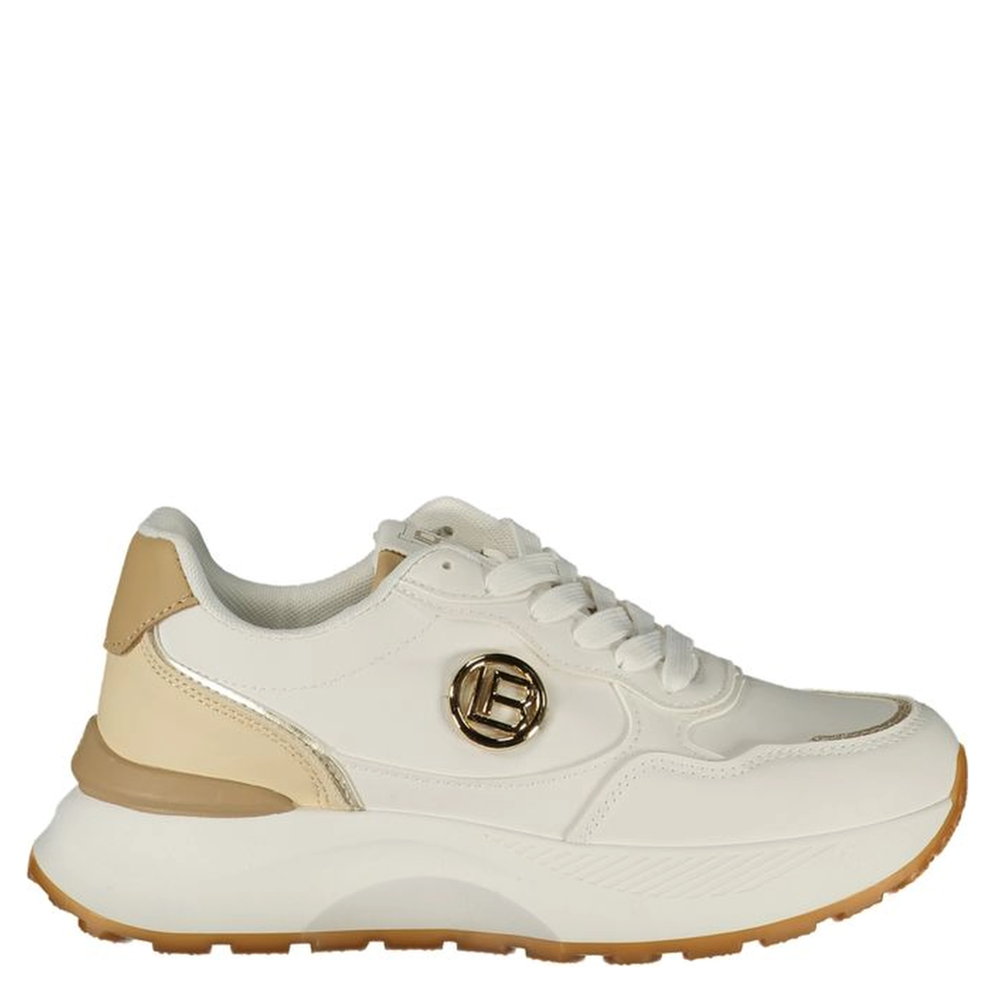White Polyurethane Women Sneaker