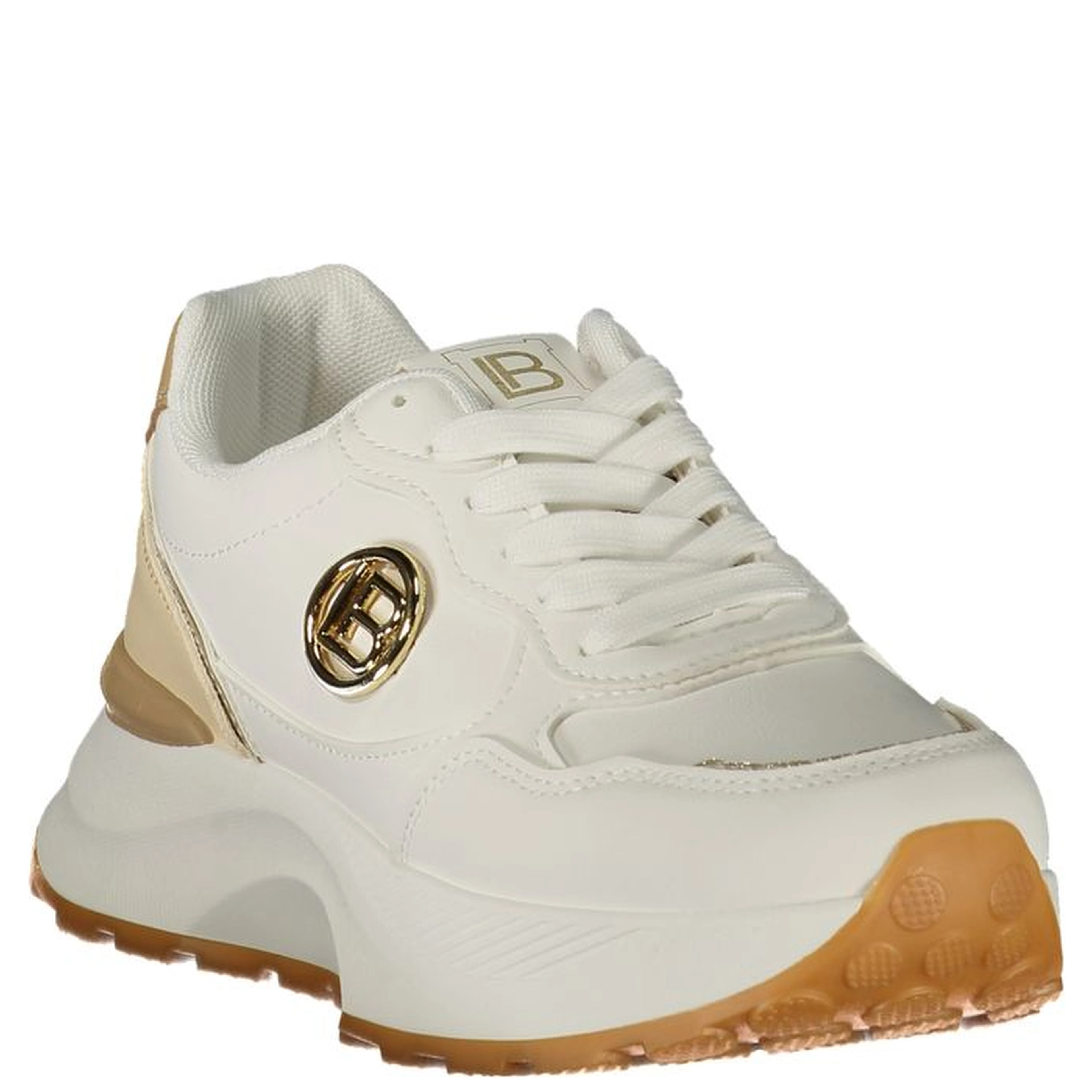 White Polyurethane Women Sneaker