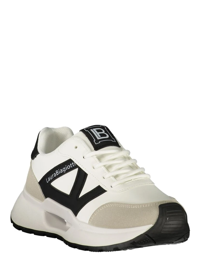 White Polyurethane Women's Sneaker