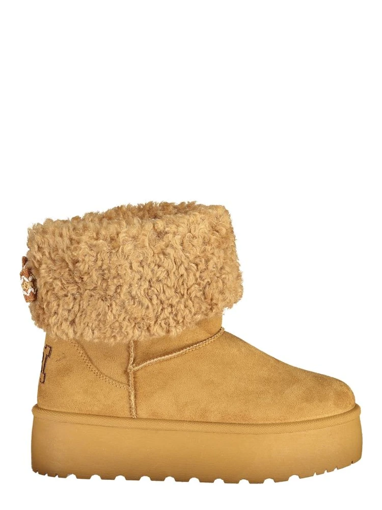 Brown Polyurethane Women's Ankle Boot