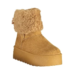 Brown Polyurethane Women's Ankle Boot