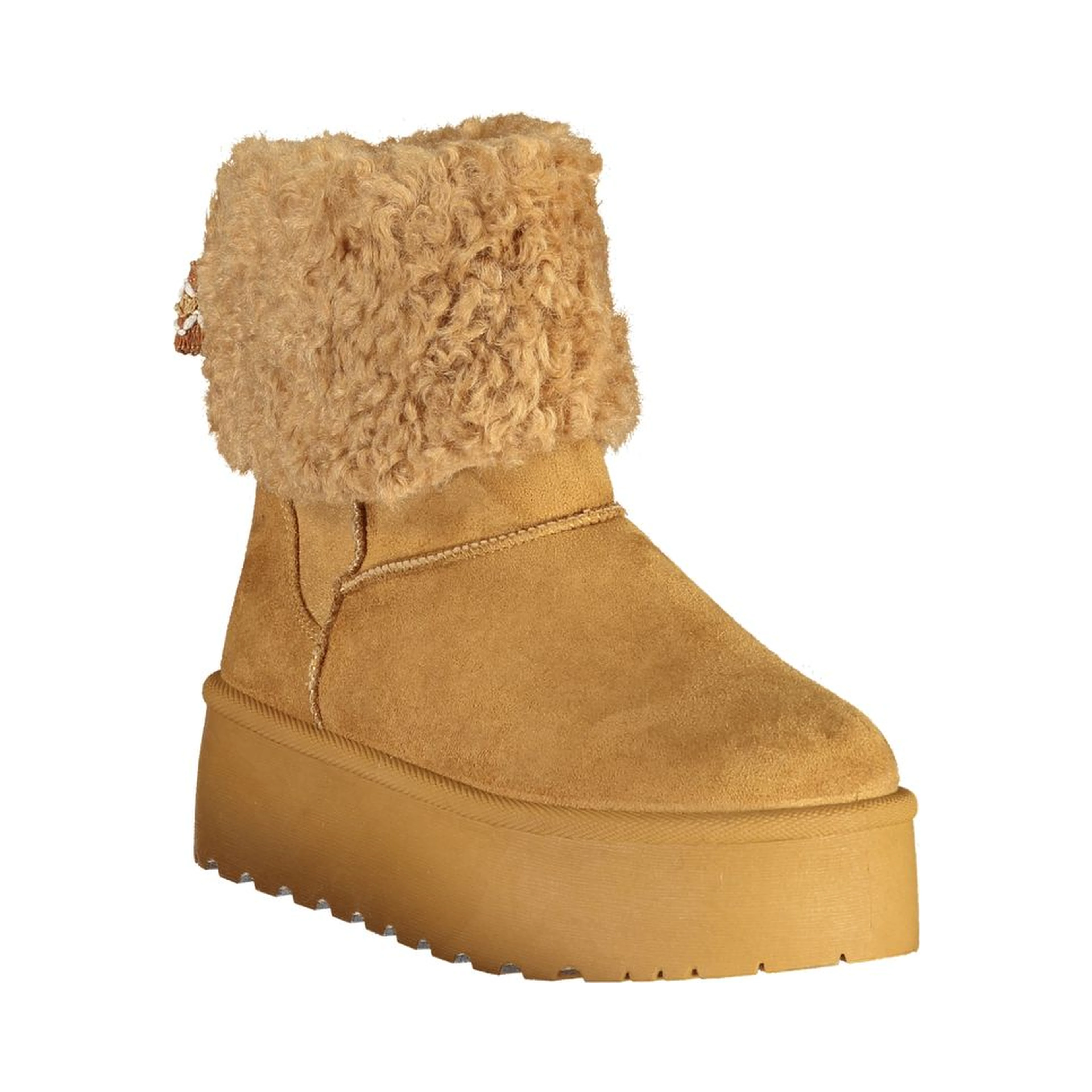 Brown Polyurethane Women's Ankle Boot