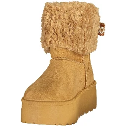 Brown Polyurethane Women's Ankle Boot
