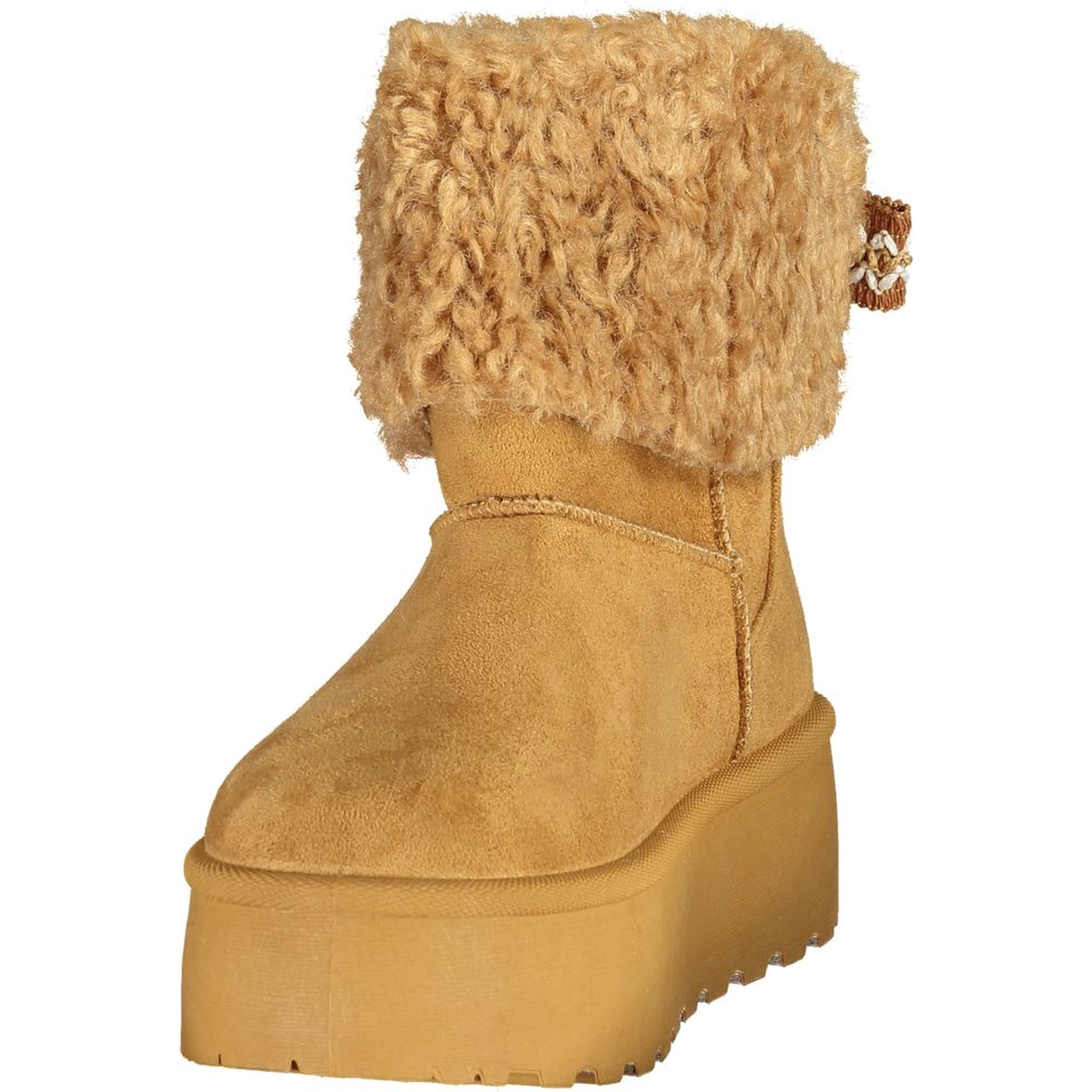 Brown Polyurethane Women's Ankle Boot