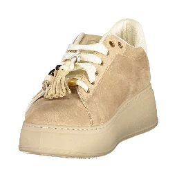 Beige Polyurethane Women's Sneaker