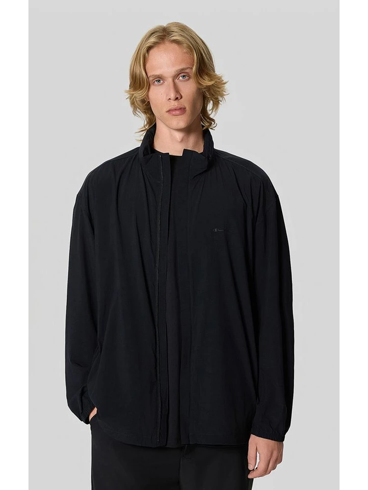 Navy Blue Polyamide Bomber