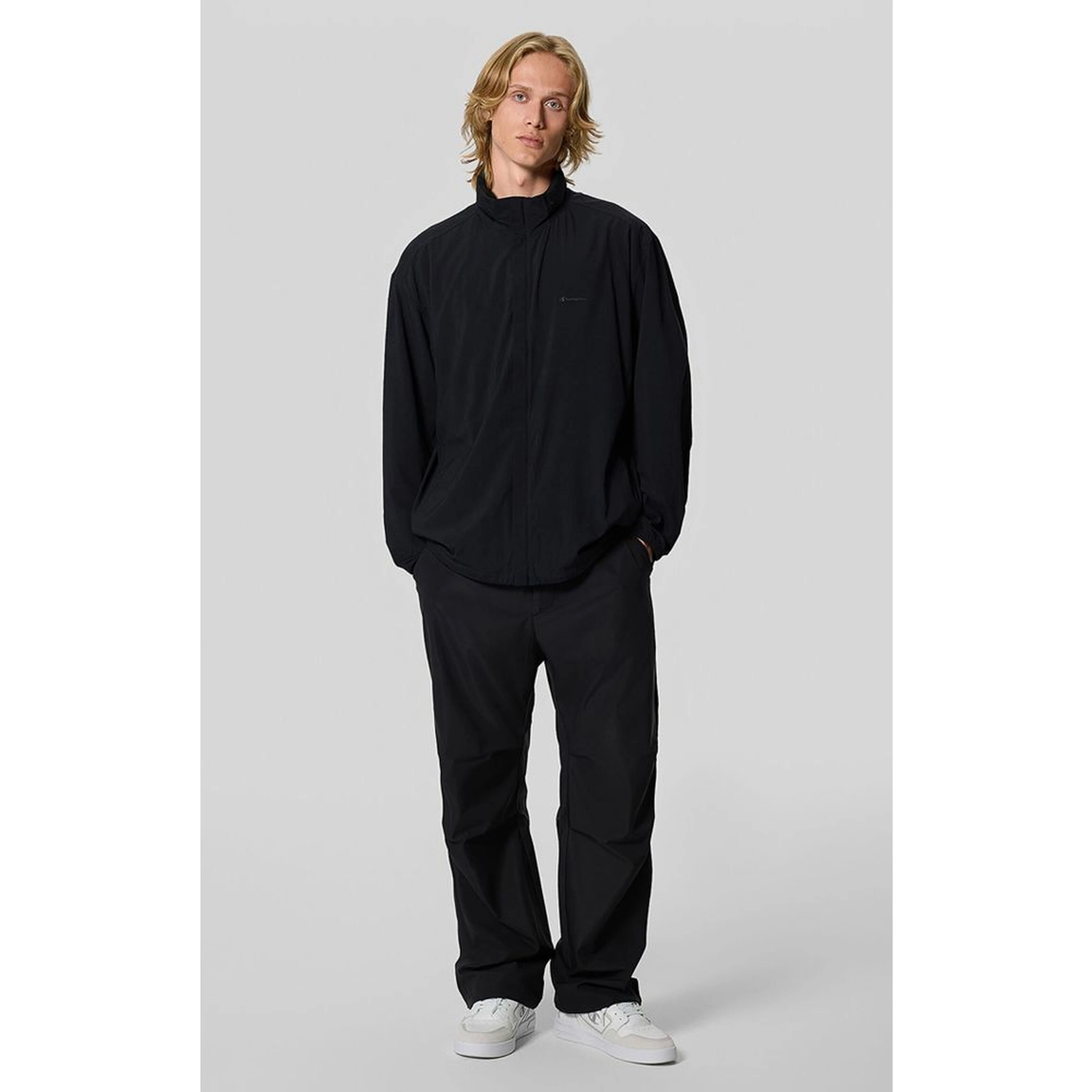 Navy Blue Polyamide Bomber