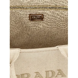 Beige Cotton Tote Bag