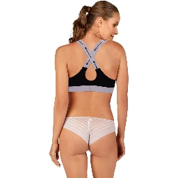 Black Polyester Sport Bra