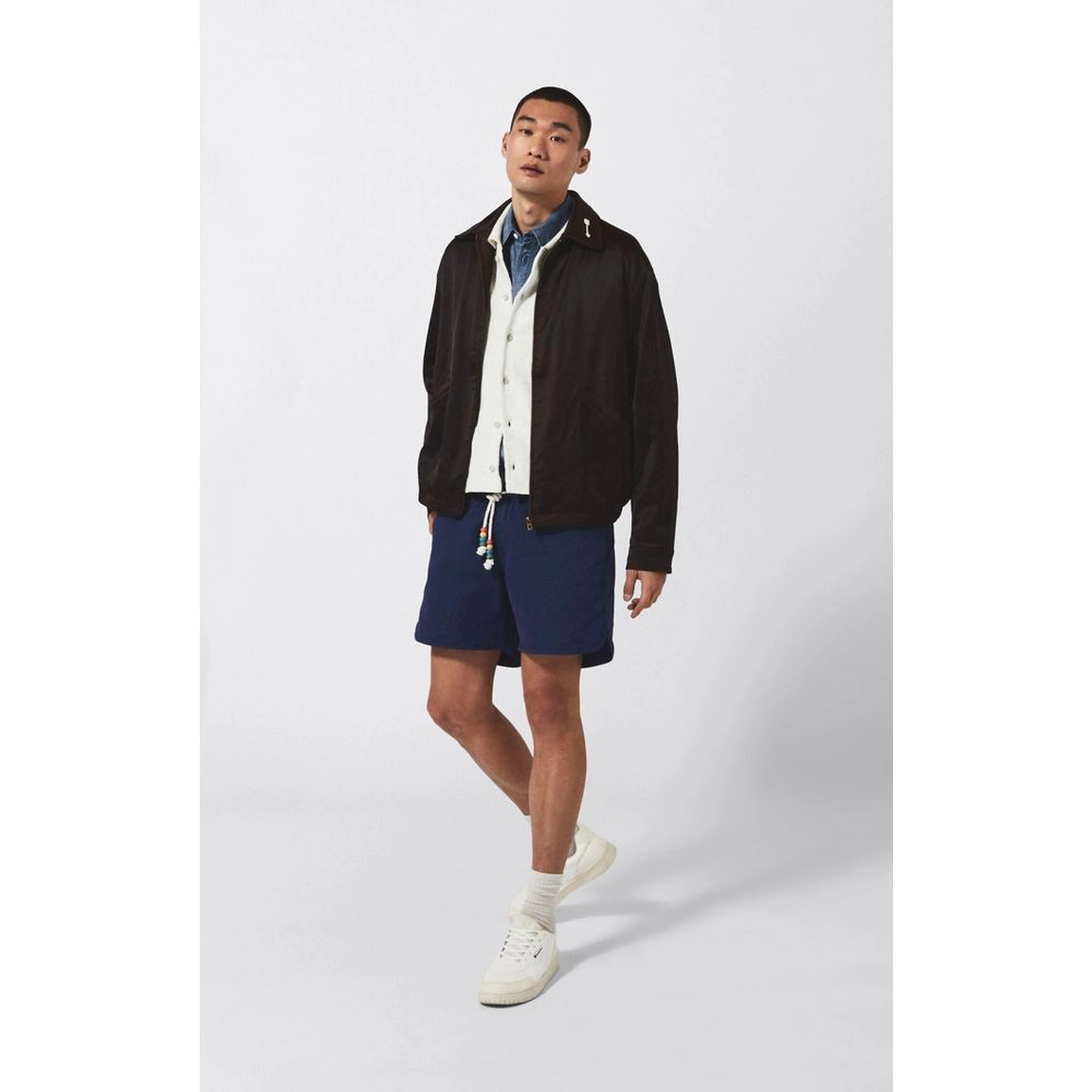 Beige Polyester Bomber