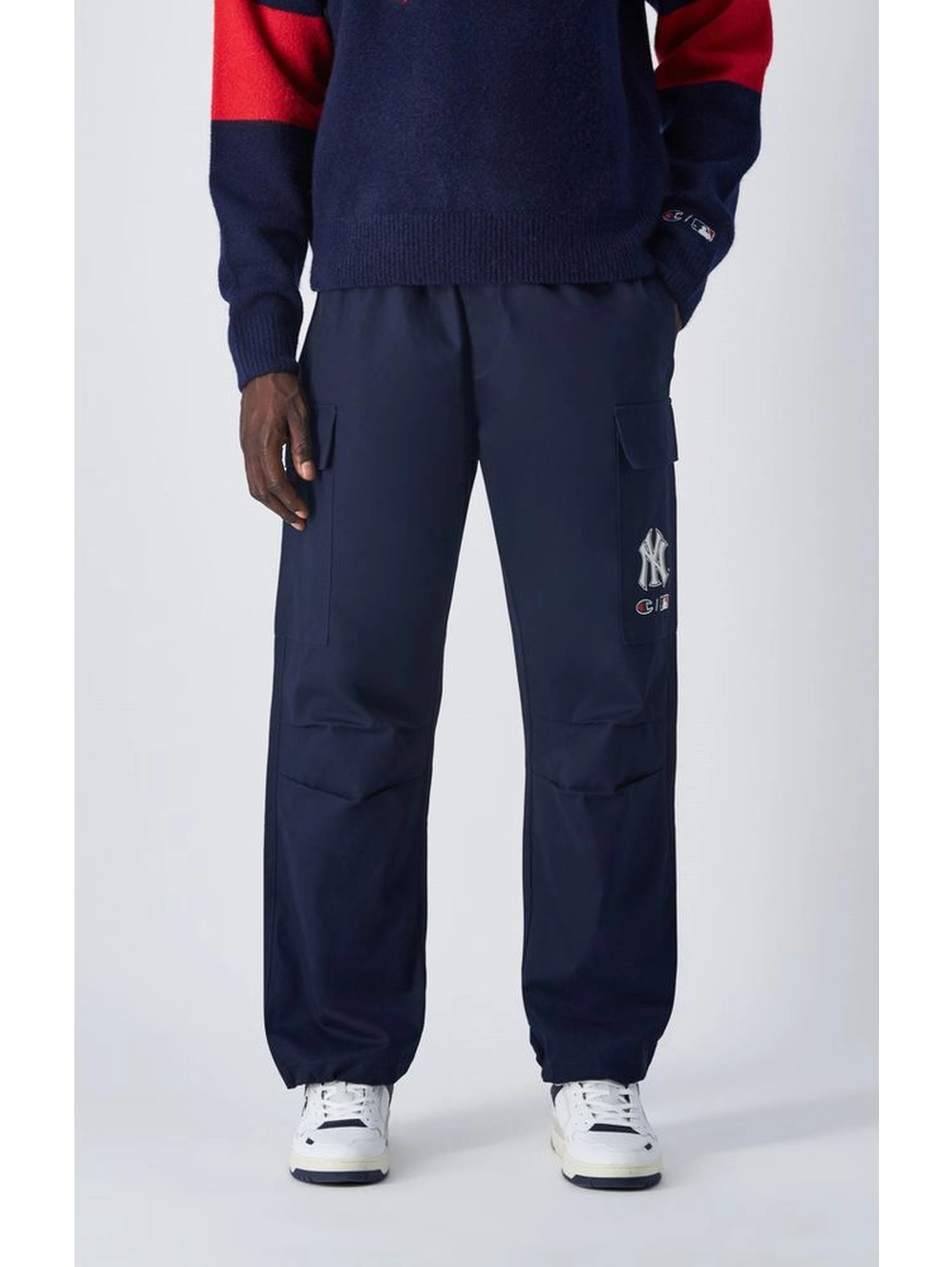 Blue Cotton Cargo Pants