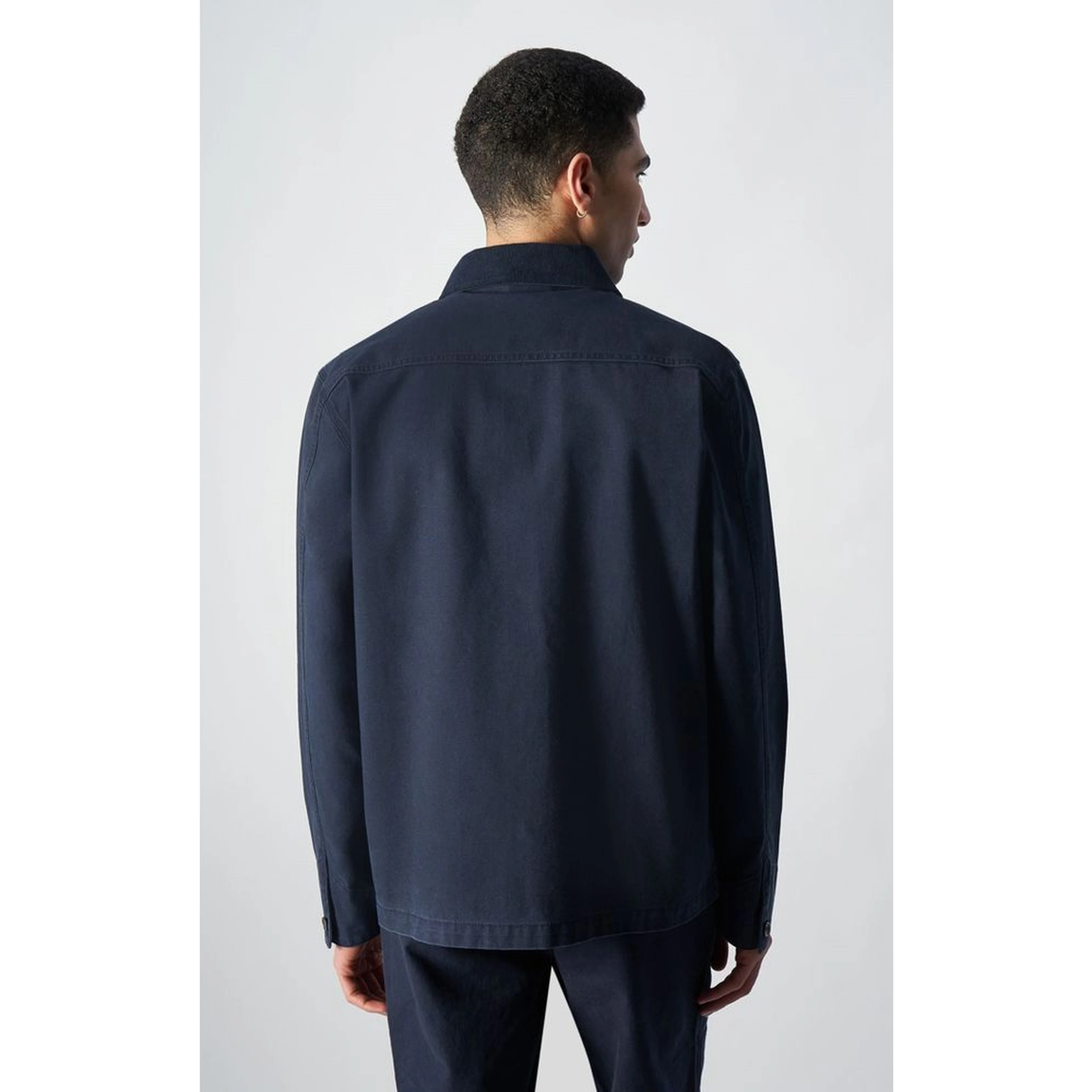 Navy Blue Cotton Bomber