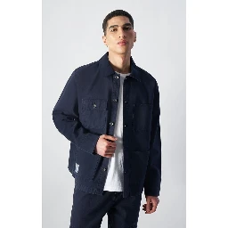 Navy Blue Cotton Bomber
