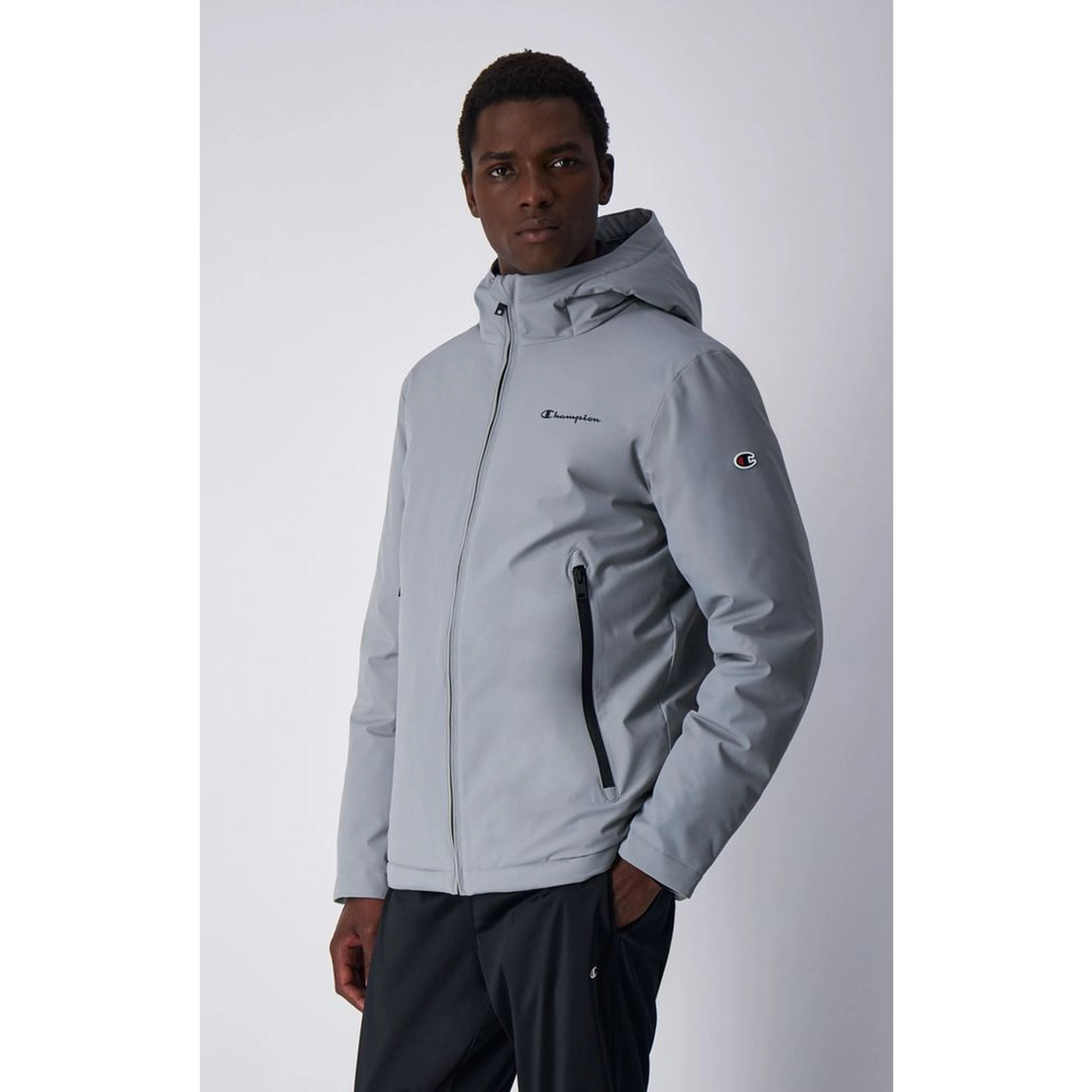 Gray Polyamide Parka
