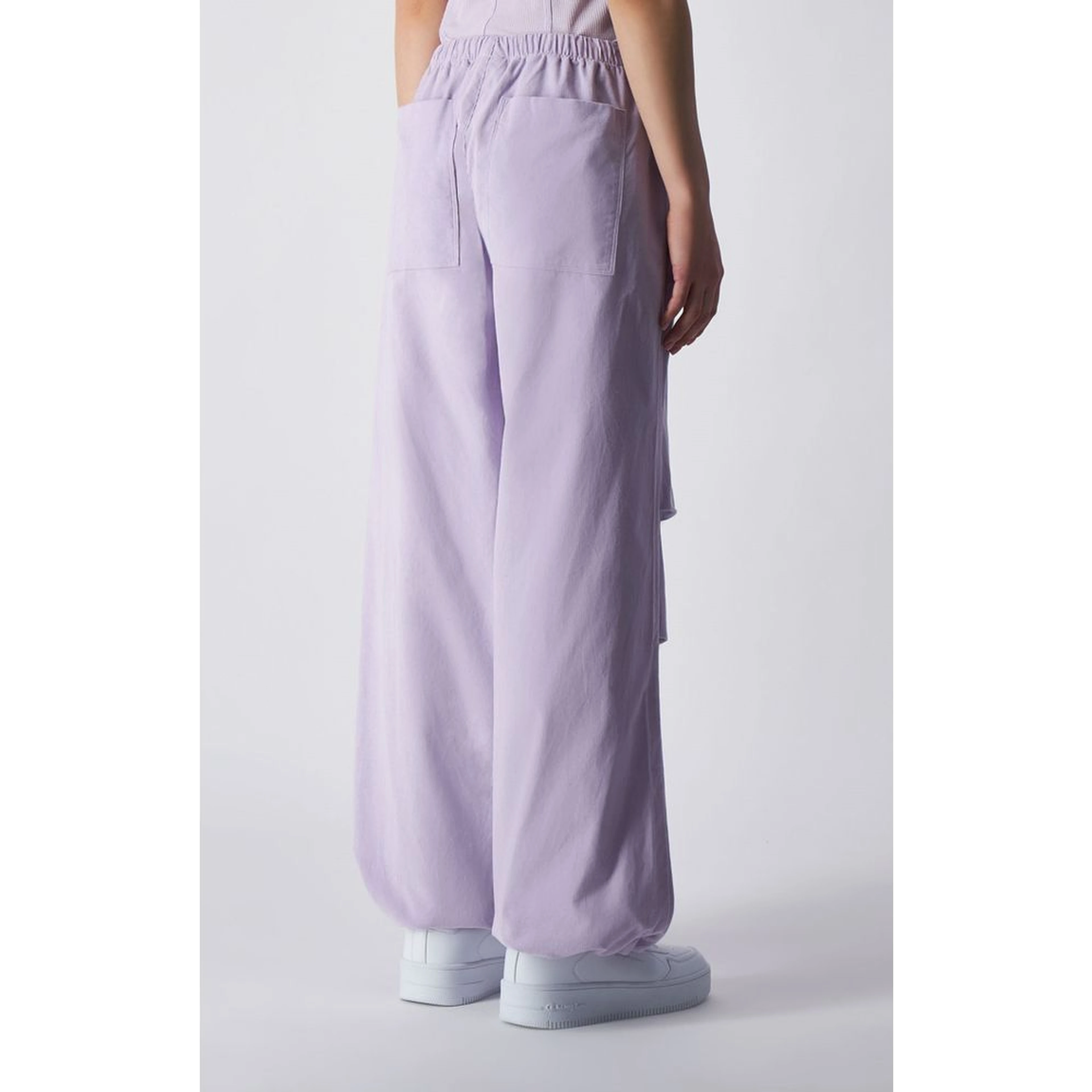 Purple Cotton Casual Pants