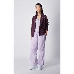 Purple Cotton Casual Pants