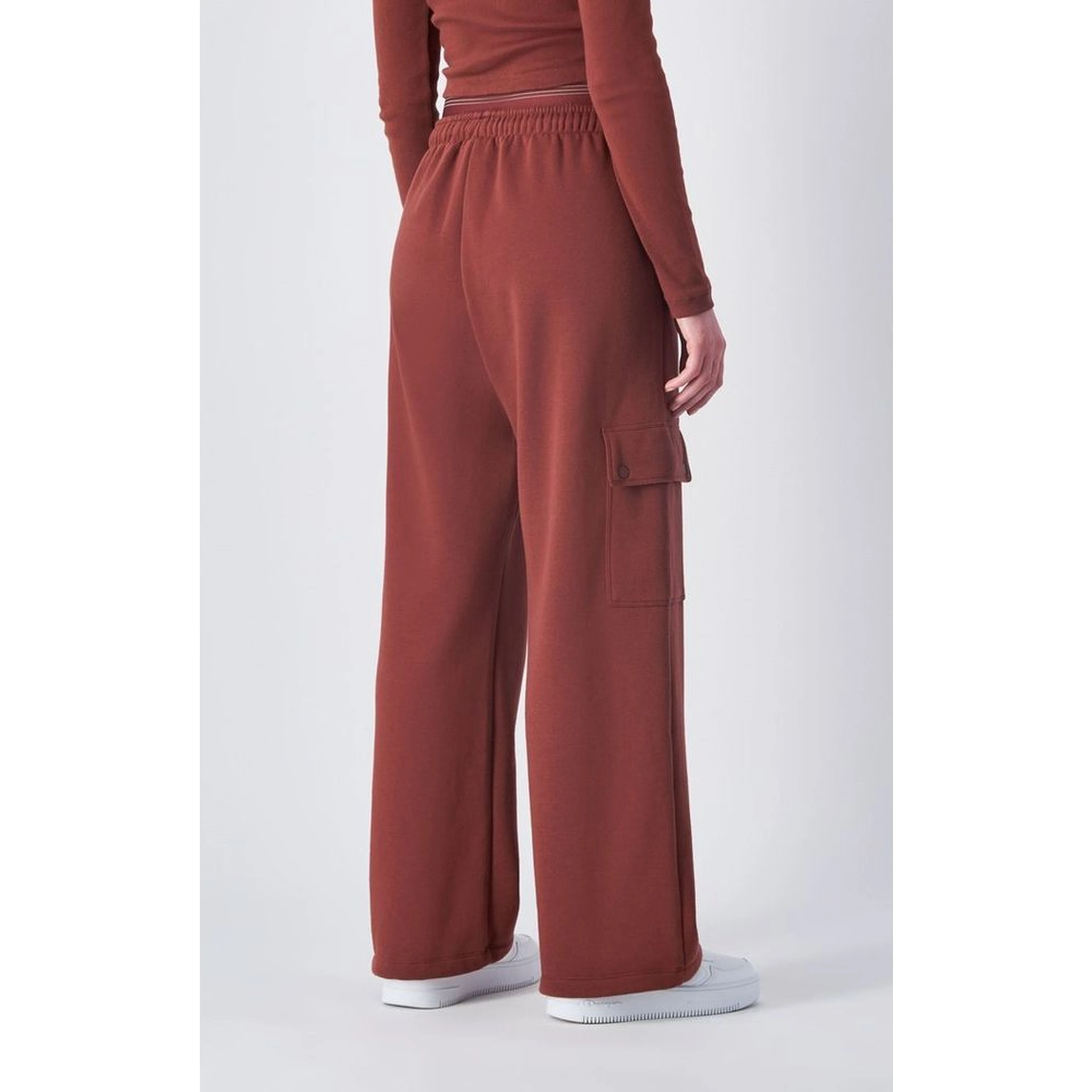 Burgundy Cotton Cargo Pants
