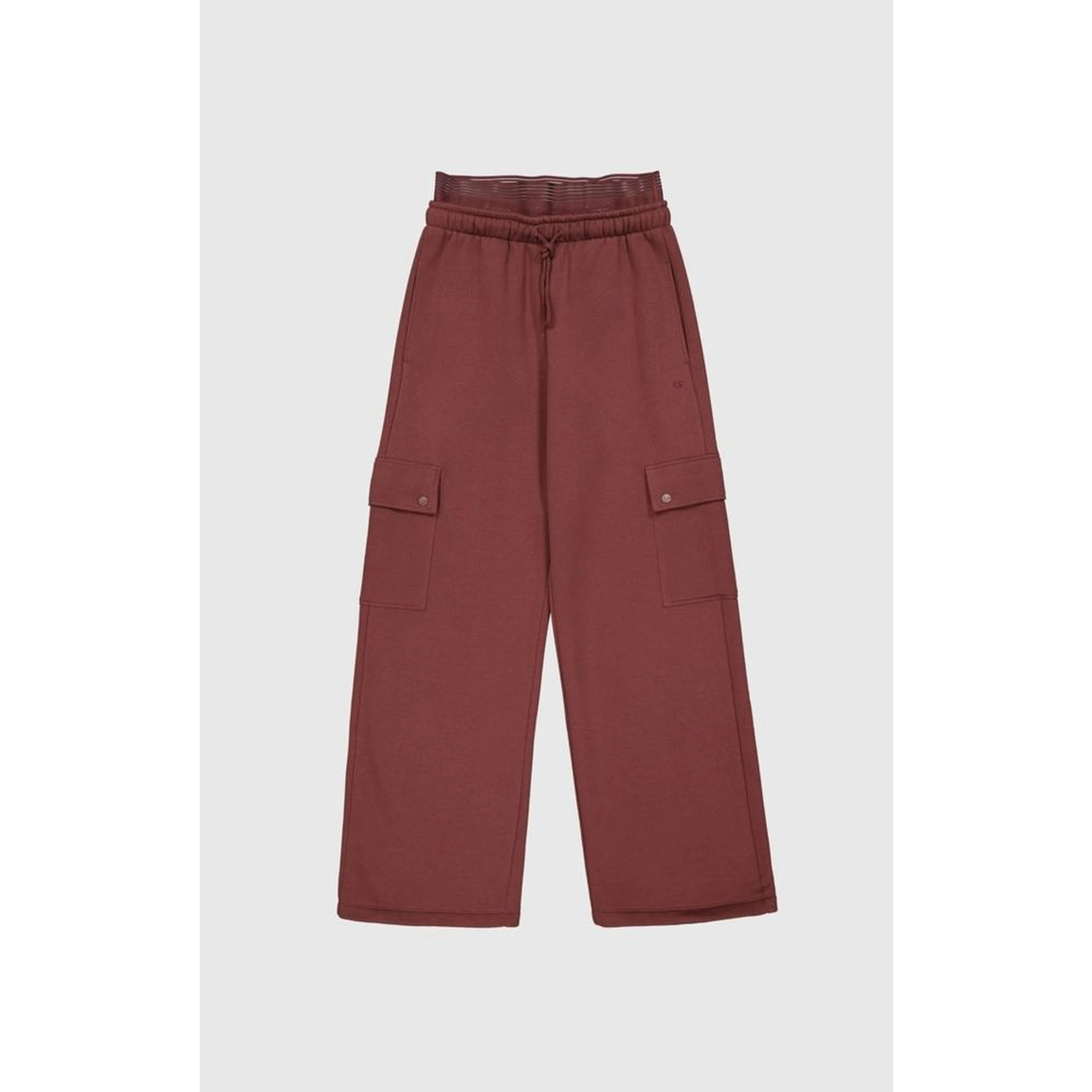 Burgundy Cotton Cargo Pants