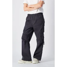 Black Cotton Cargo Pants