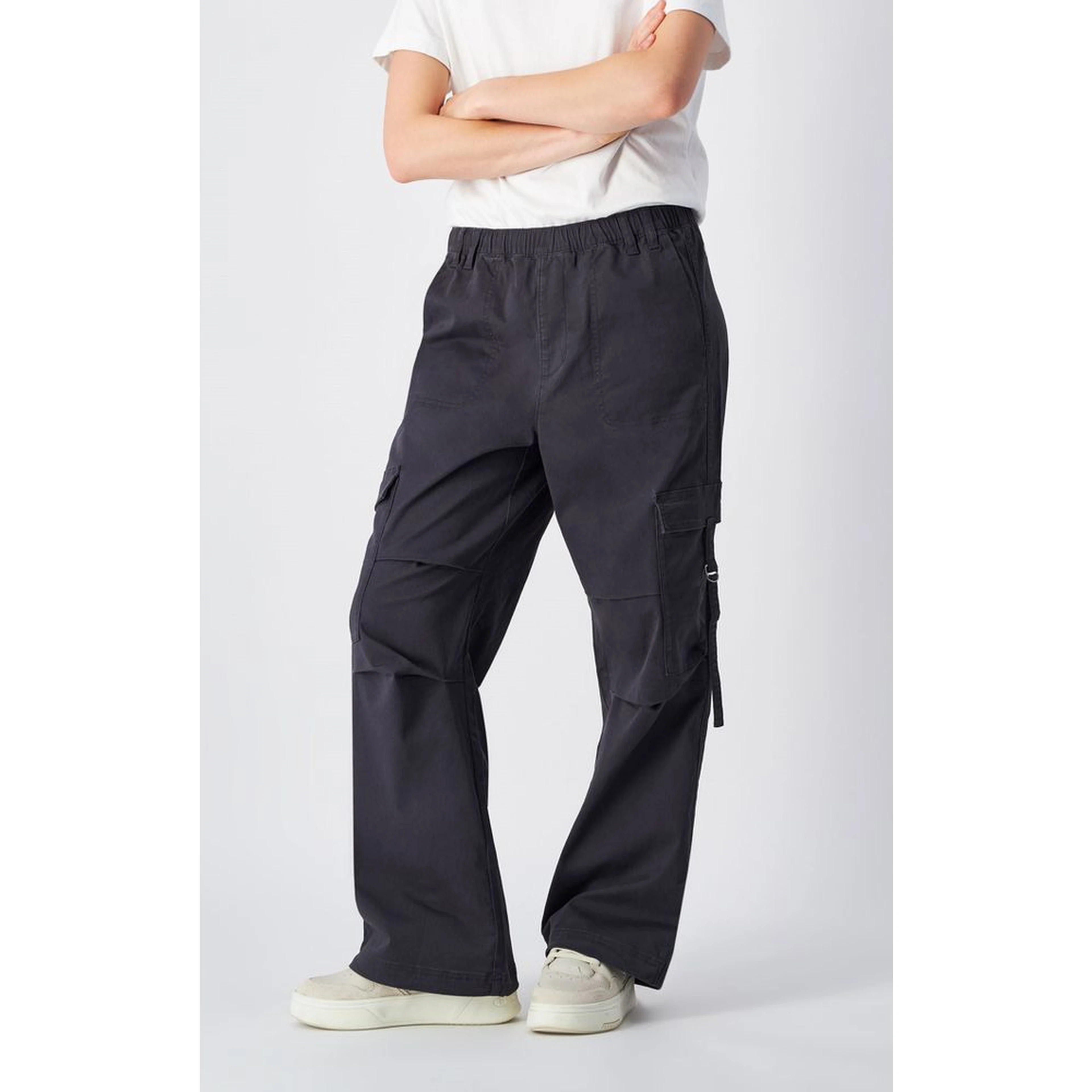 Black Cotton Cargo Pants