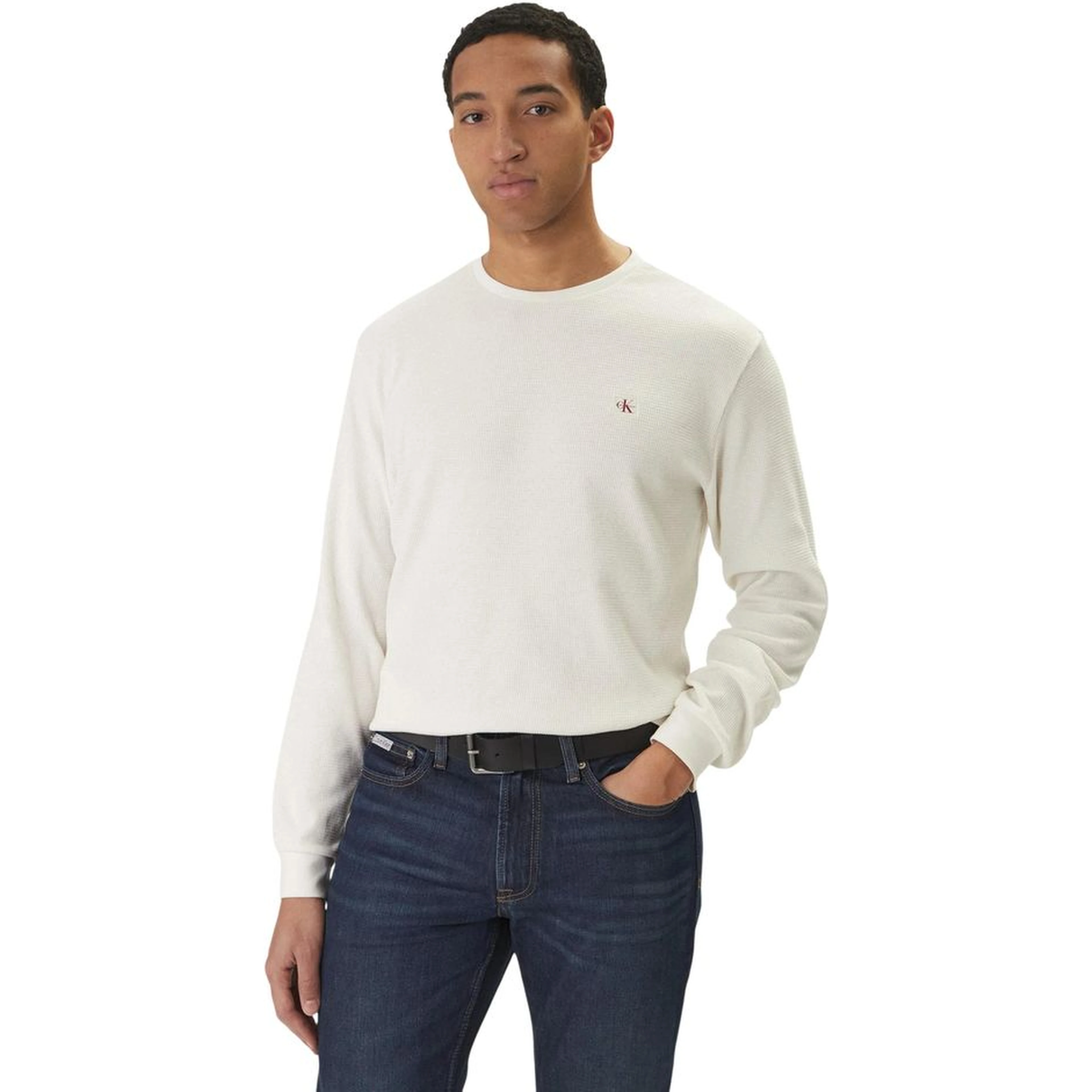 Beige Cotton Long Sleeve T-Shirt