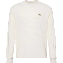 Beige Cotton Long Sleeve T-Shirt