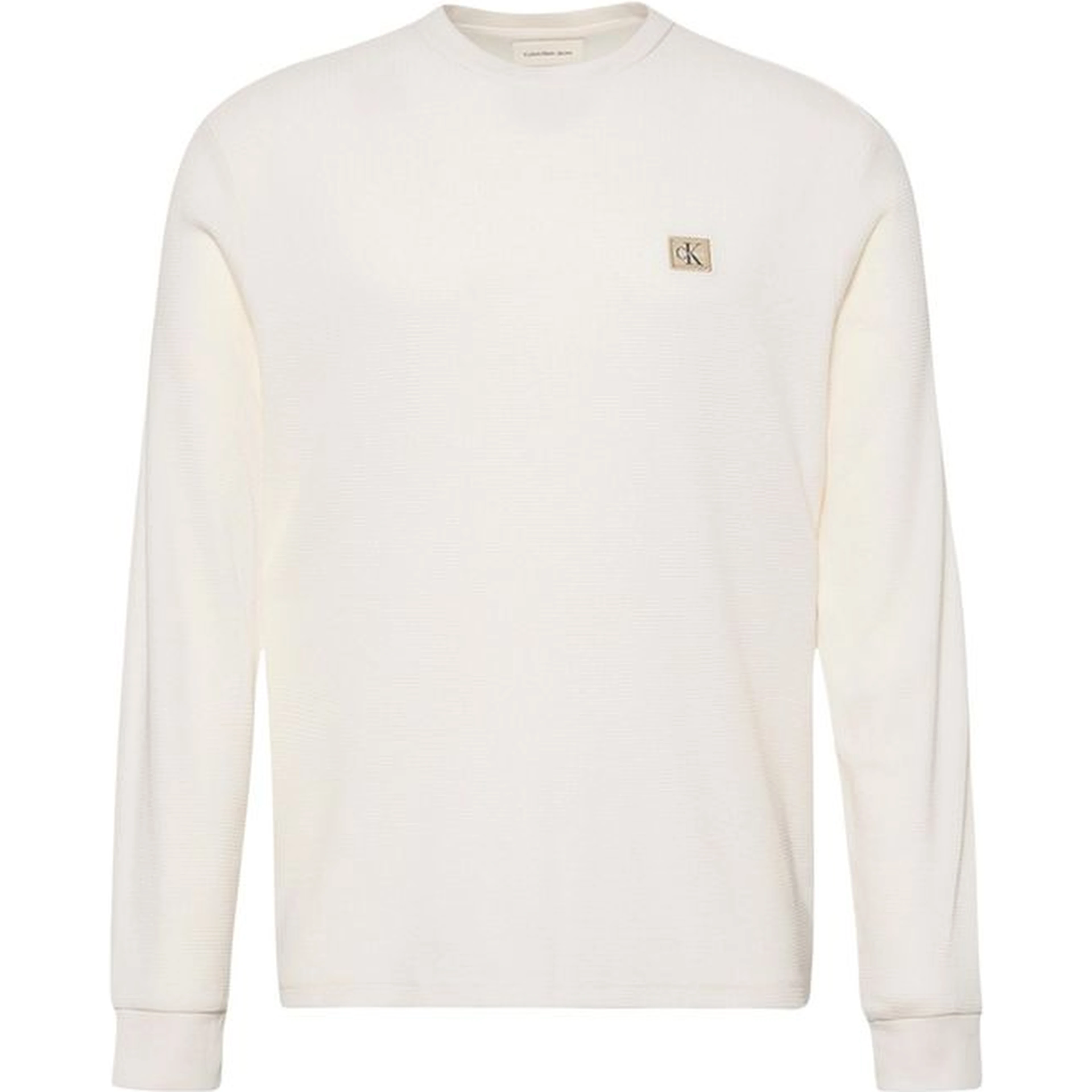 Beige Cotton Long Sleeve T-Shirt