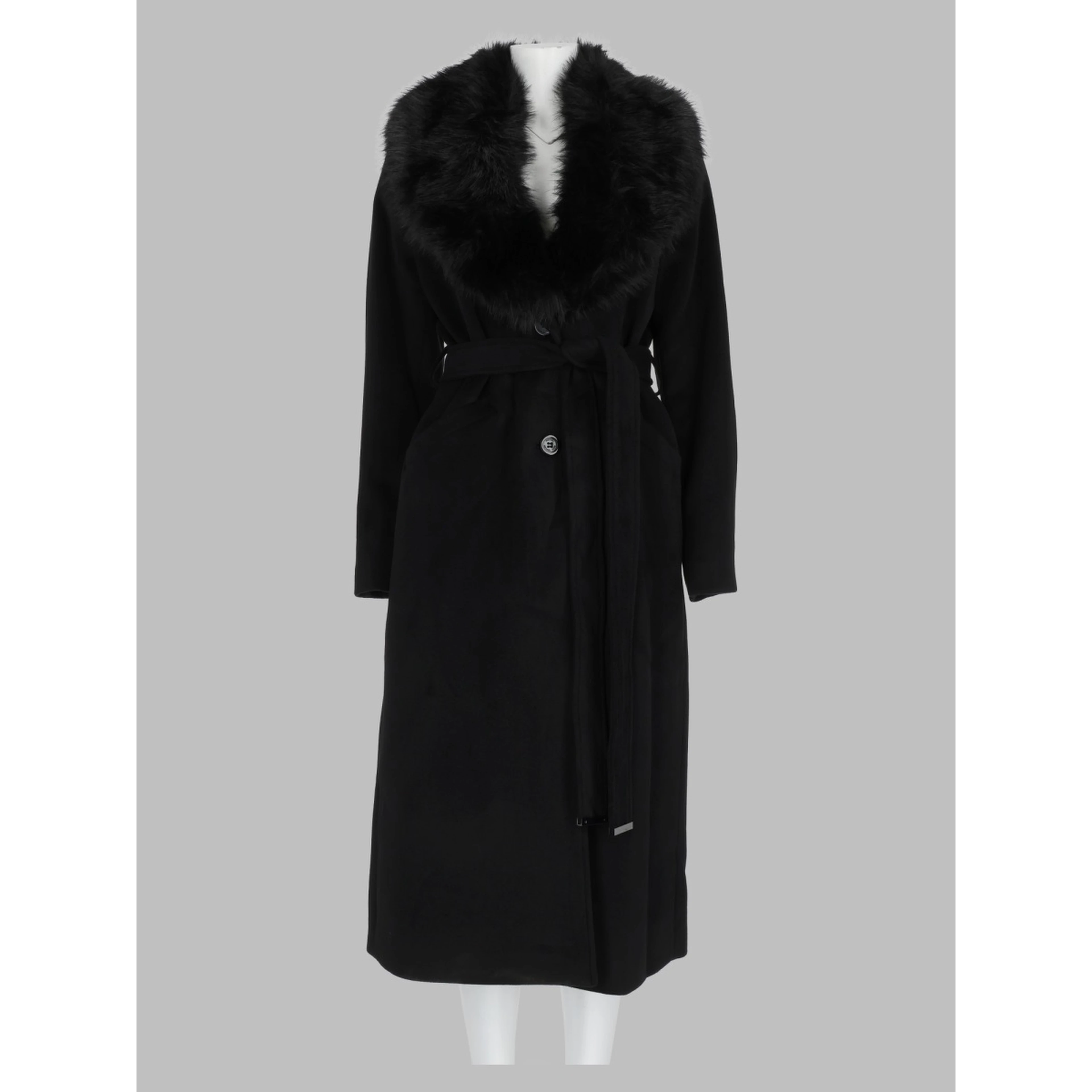 Cappotto con Finiture in Pelliccia Sintetica