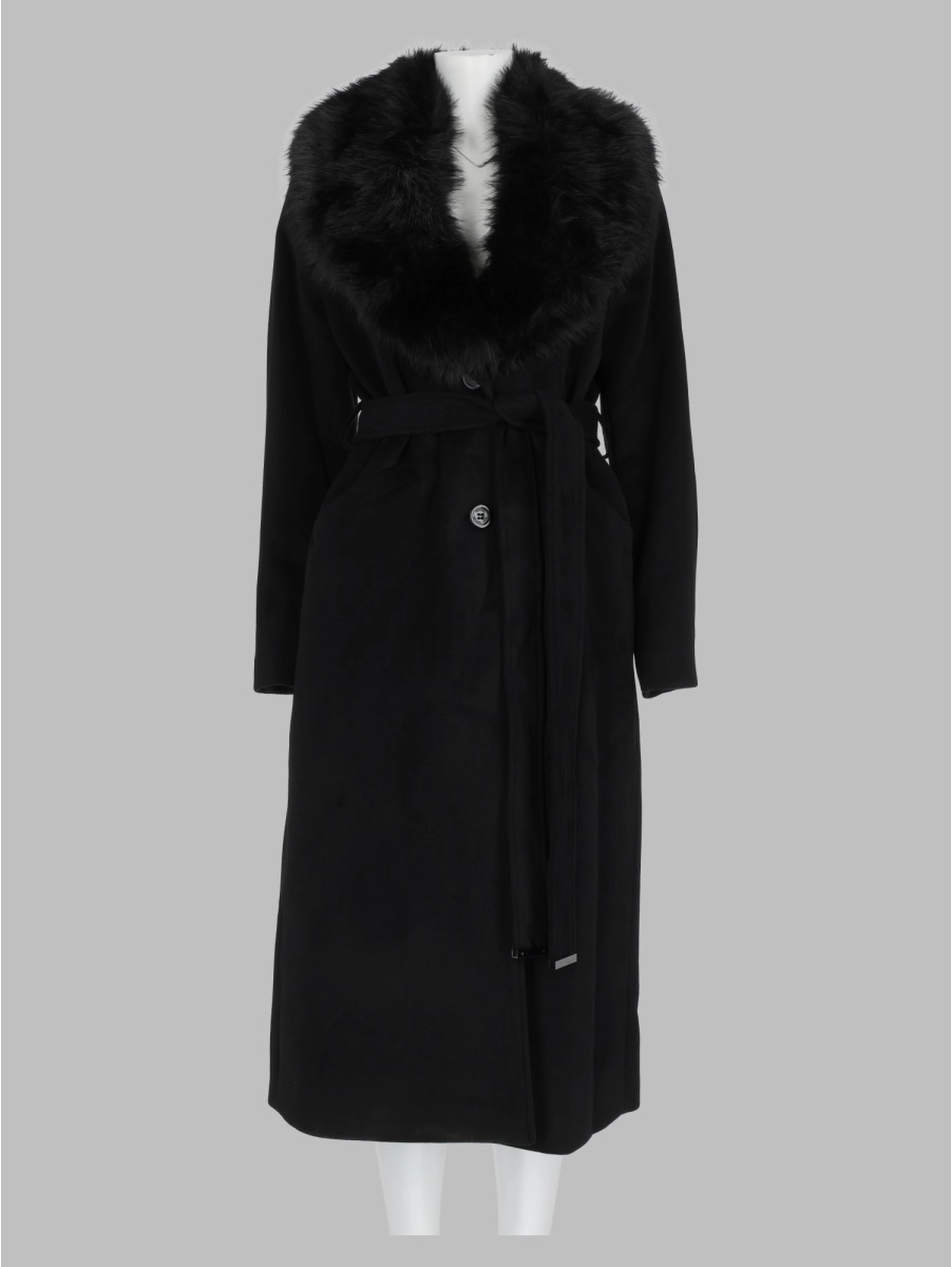 Cappotto con Finiture in Pelliccia Sintetica