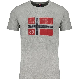 Gray Cotton Men's T-shirt