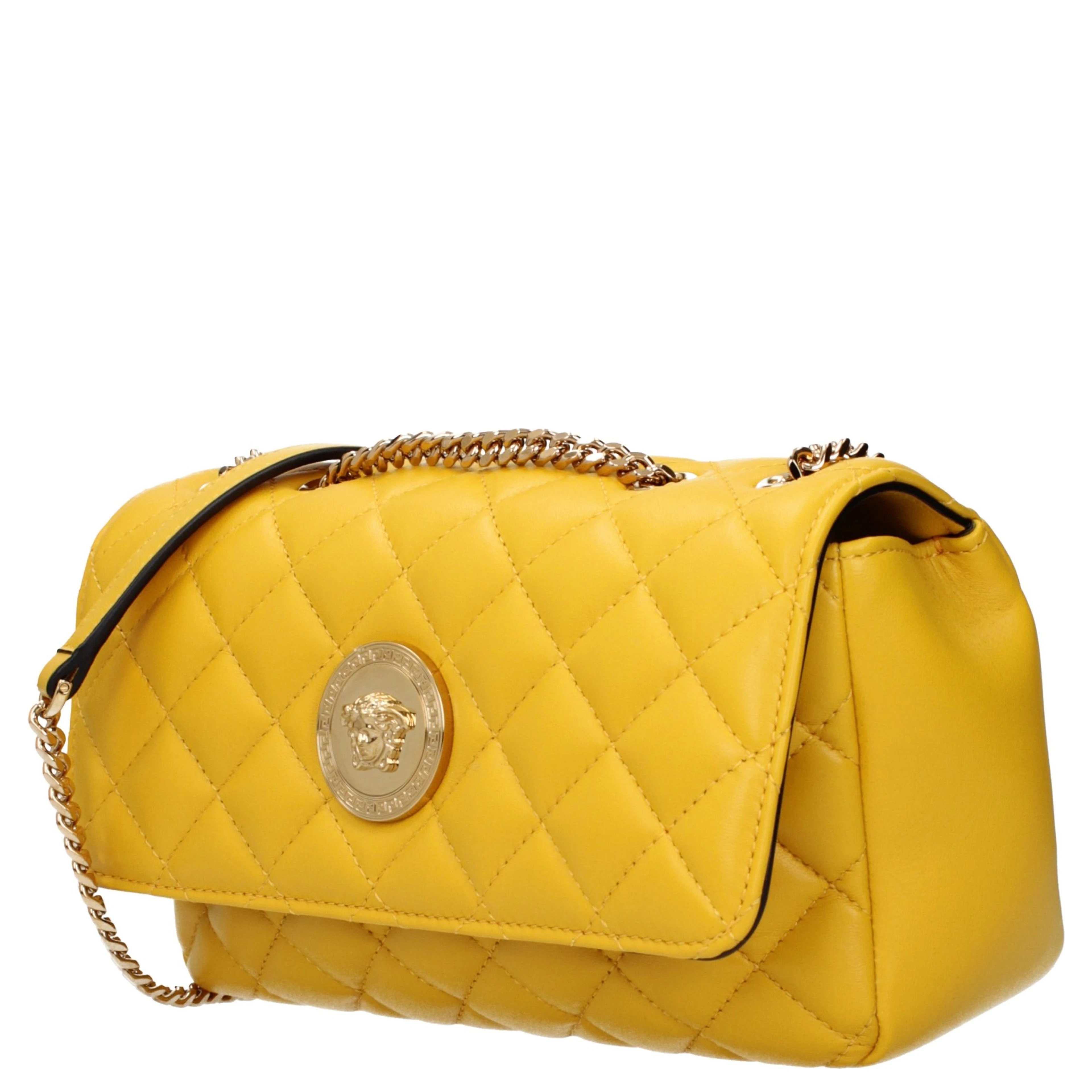 Yellow Leather Shoulder Bag