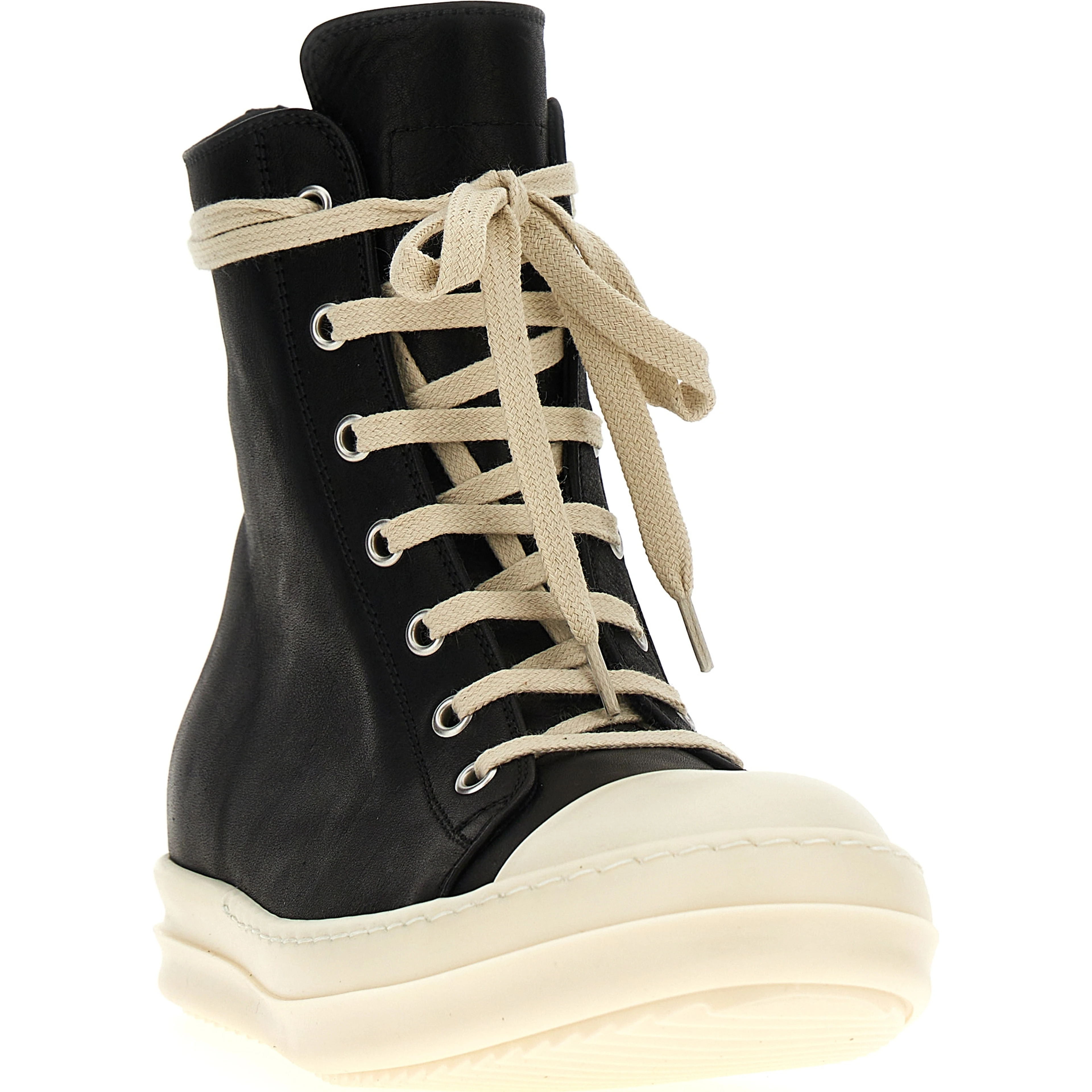 Bicolor Calfskin High Top Sneakers