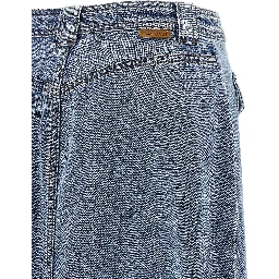 Blue Cotton Midi Skirt